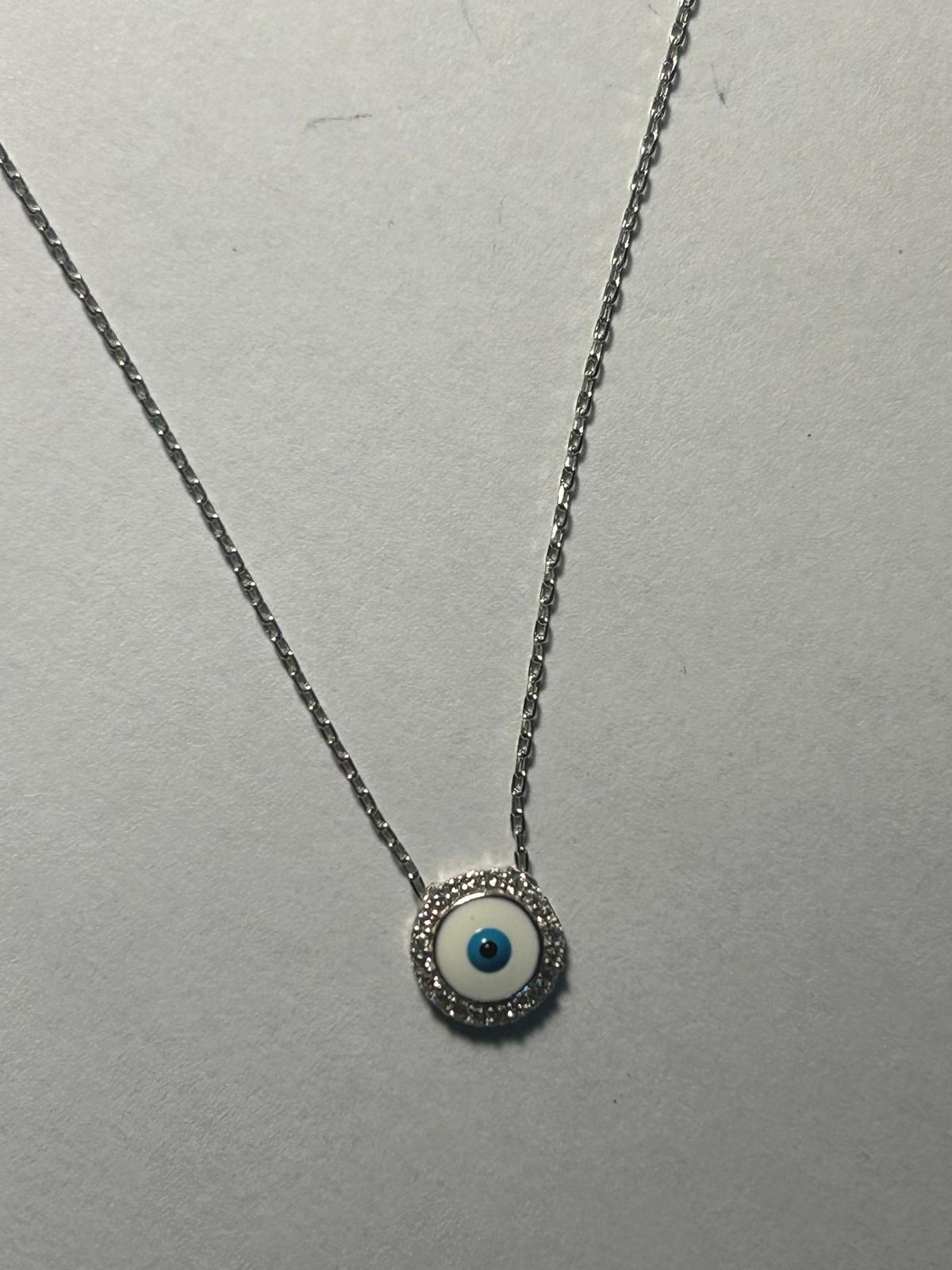 Evil eye circle necklace 925 silver