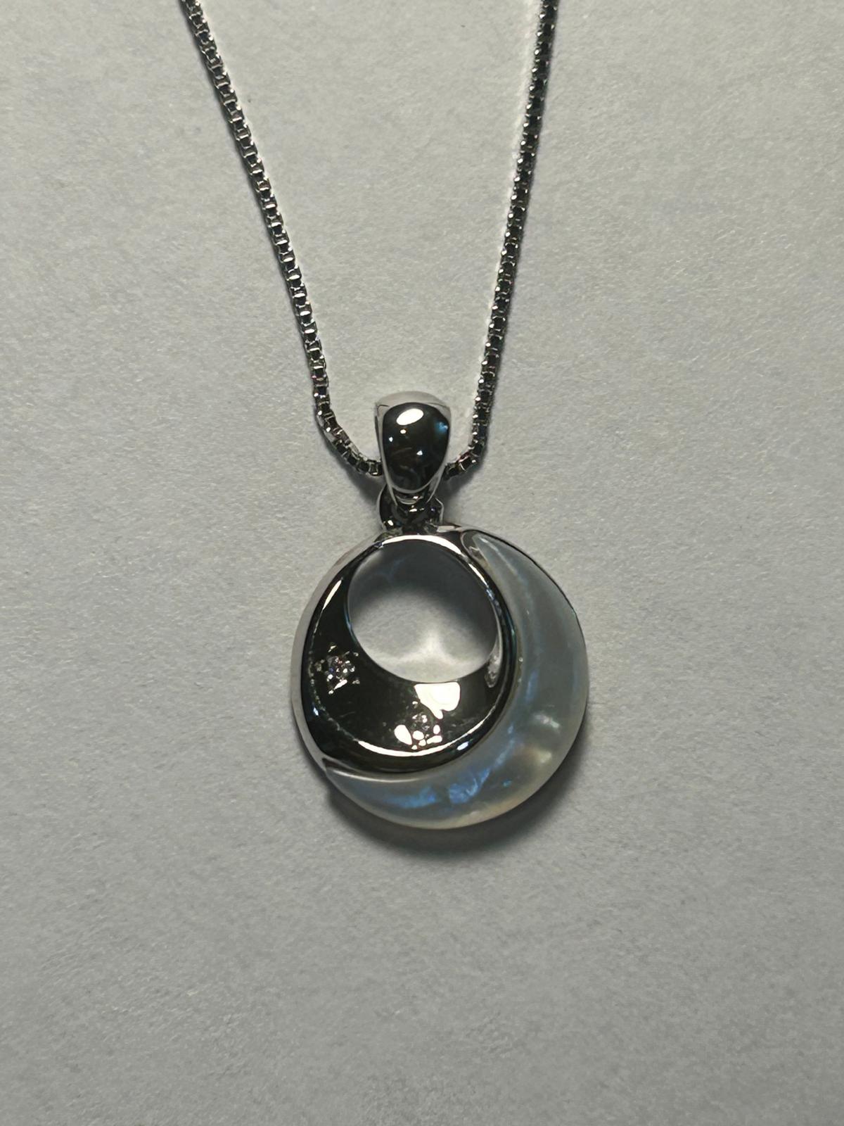 star inside moon necklace 925 silver