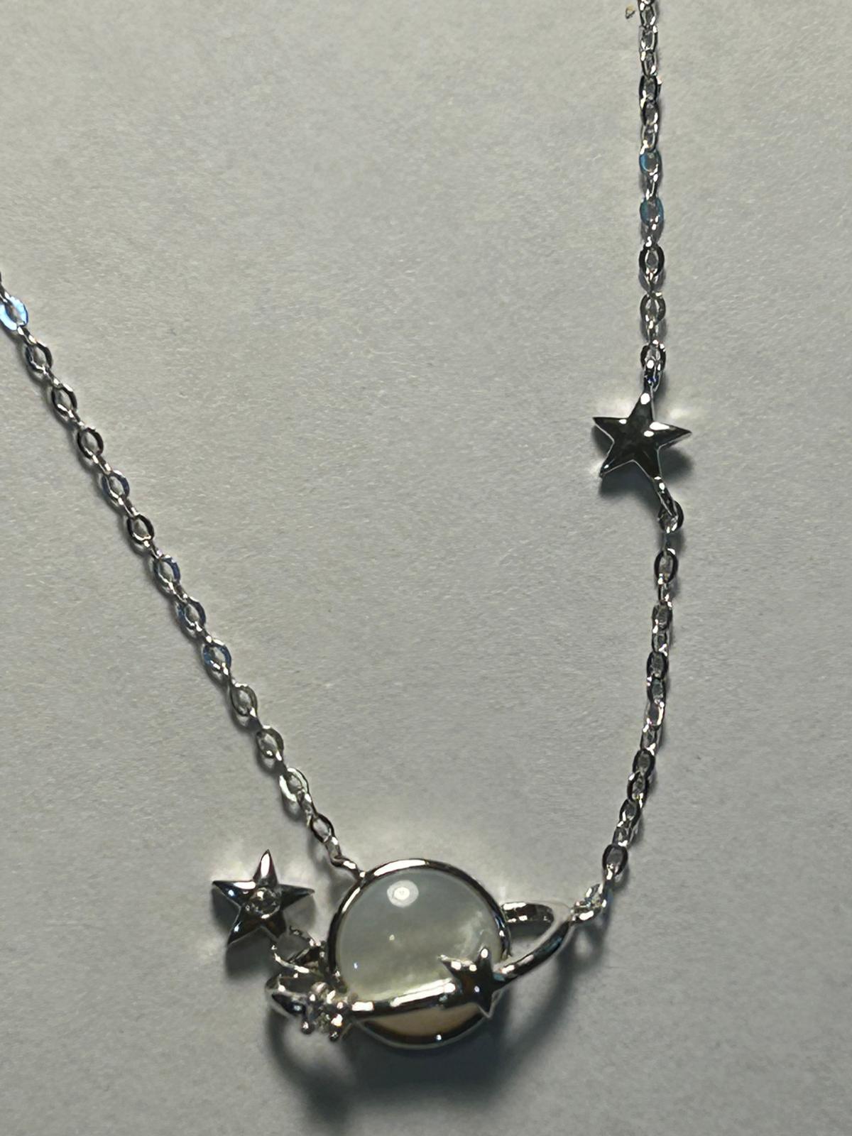 solar systems necklace 925 silver